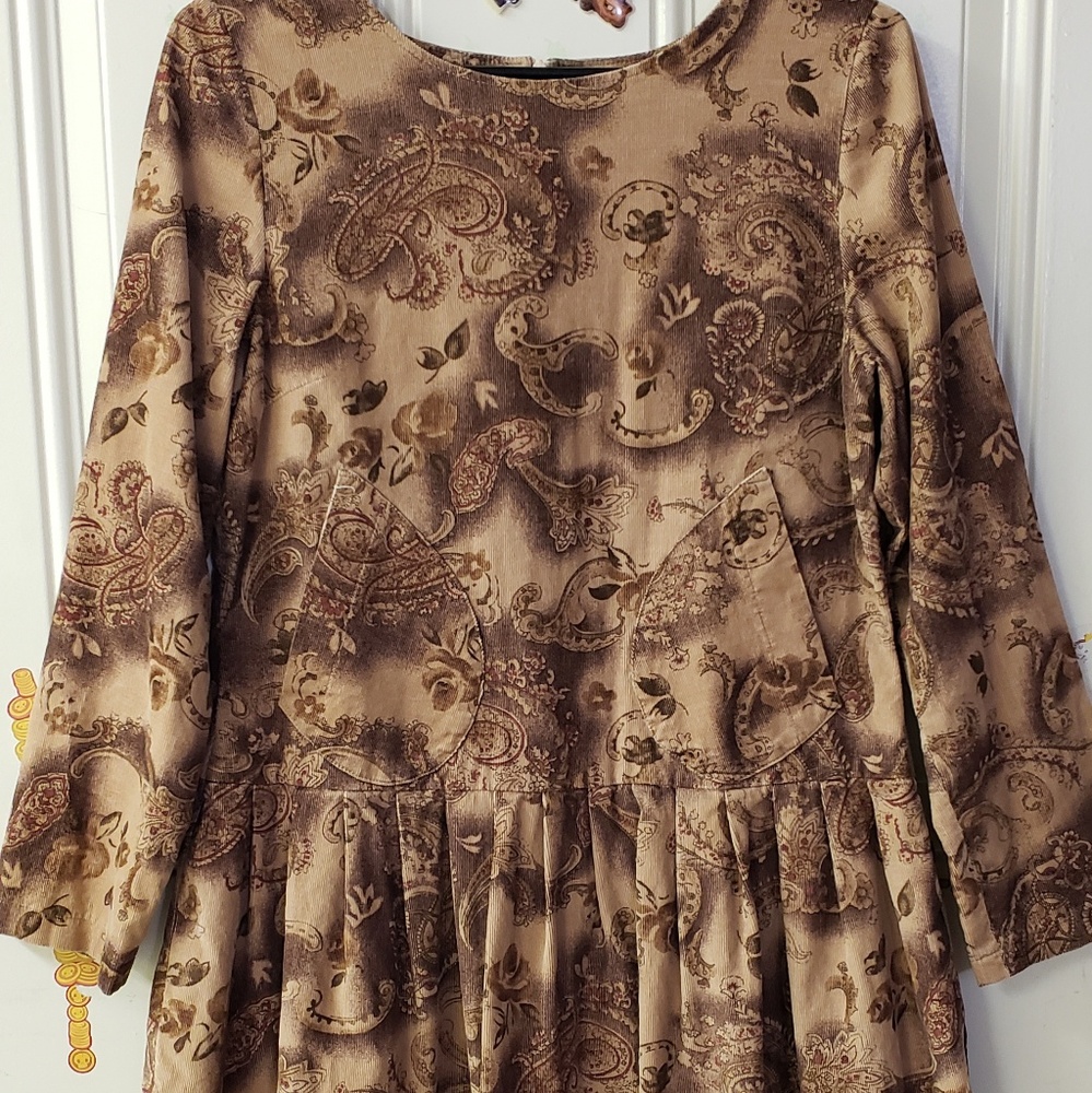 Women Vignette Mini Dress Long Sleeve